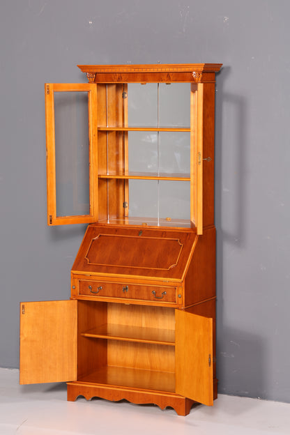 Stilvoller Englischer Sekretär Original Heldense Aufsatzsekretär Eibe Antik 60er Vitrine Schrank UK Büro