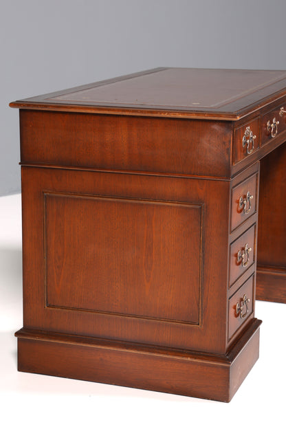 Wunderschöner Englischer Schreibtisch echt Lederauflage Bürotisch Antik Stil Office Desk