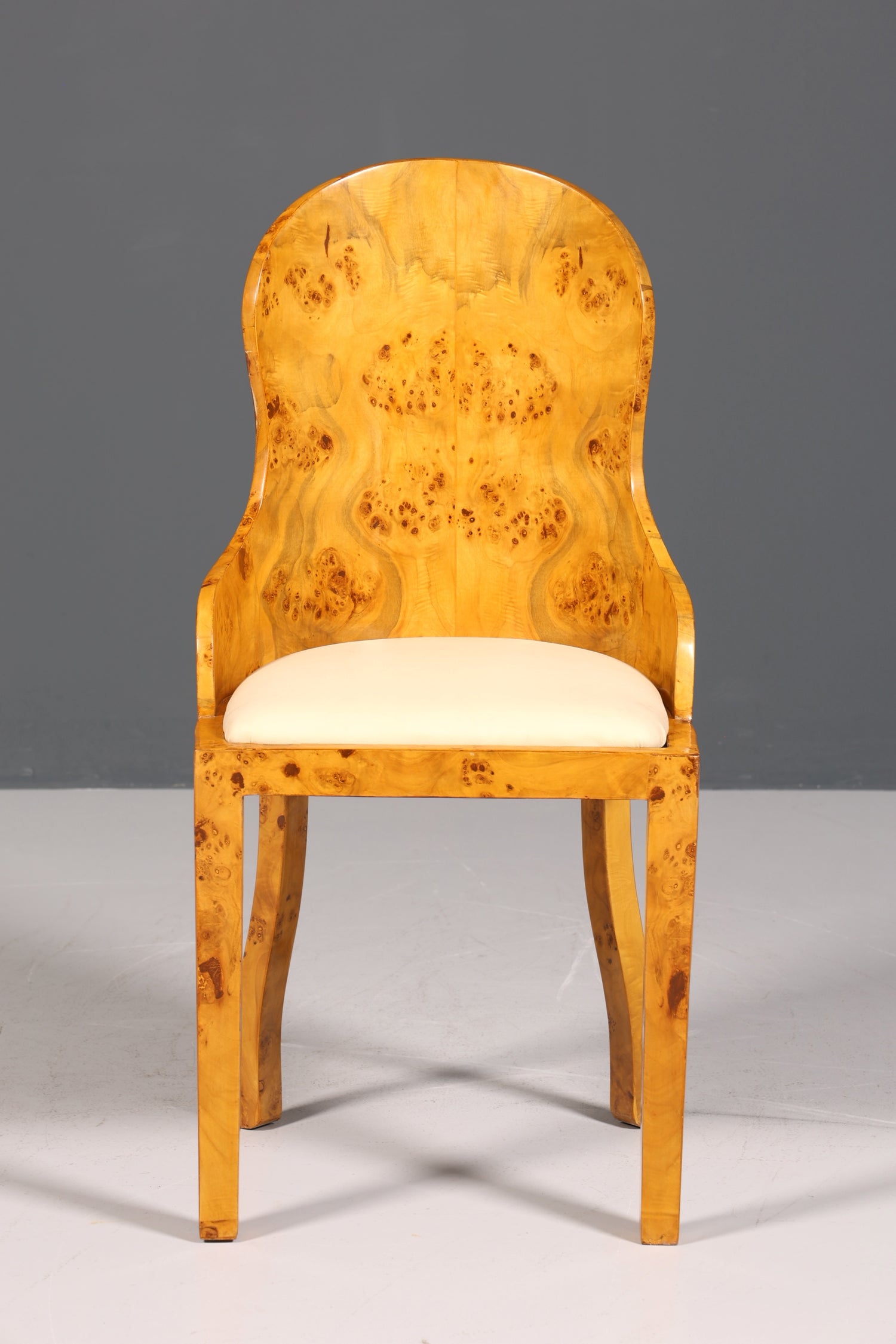 Stilvoller Art Deco Design Stuhl Biedermeier Stil Sekretär Stuhl Birke Esszimmer Stuhl 2 von 4