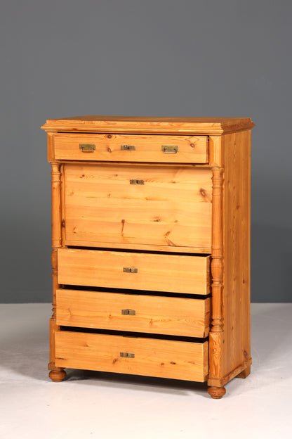 Stilvoller Gründerzeit Sekretär Vertiko Highboard Weichholz Jugendstil Kommode Landhaus Schrank um 1880