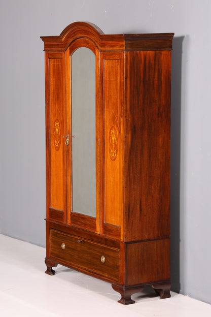 Traumhafter Jugendstil Kleiderschrank um 1910 Englisch Massiv Holz Antik Schrank Dielenschrank Wäscheschrank