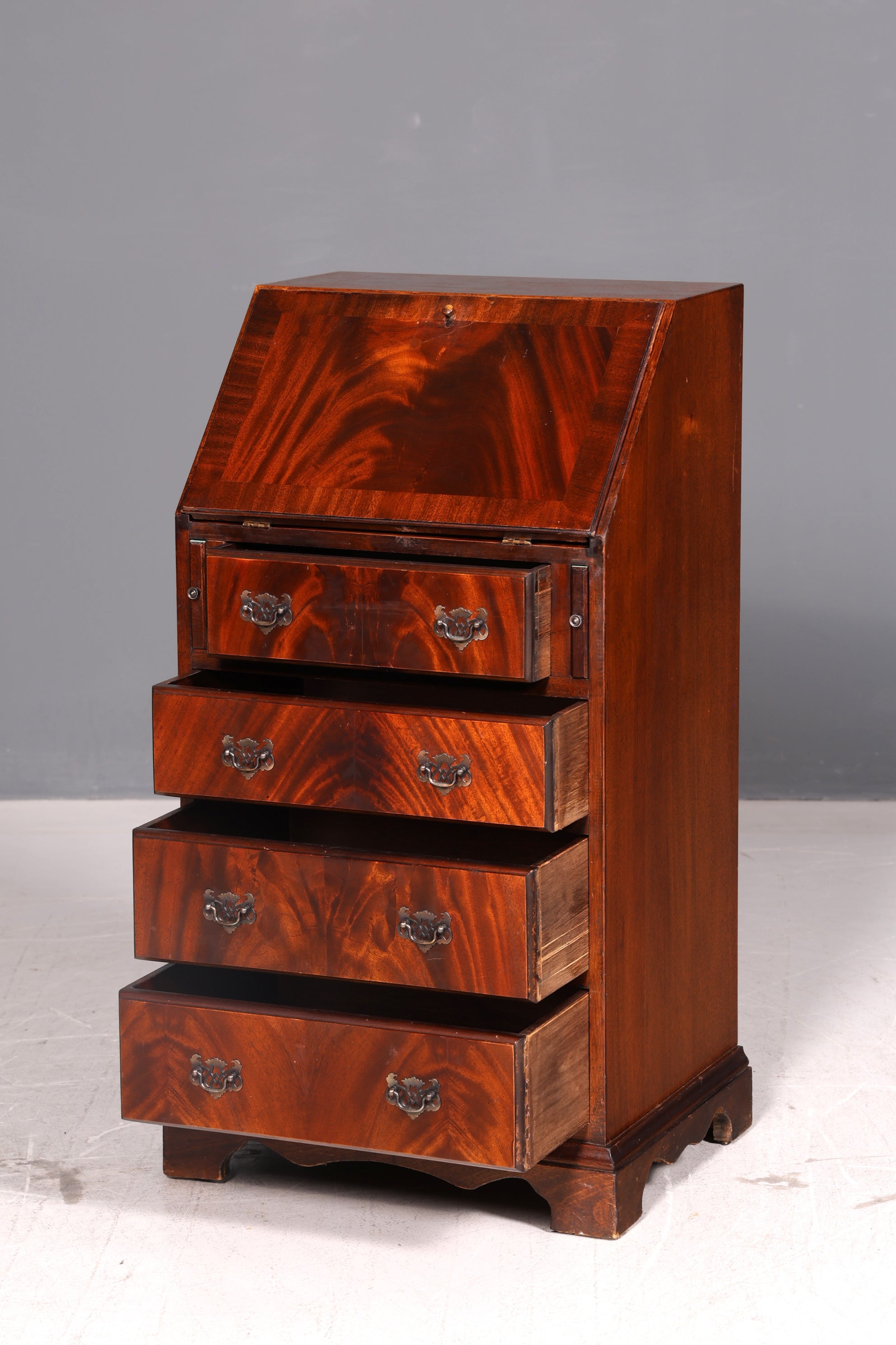 Wunderschöner Englischer Sekretär Schreibkommode Schreibtisch Kommode Echt Holz Antik Vintage