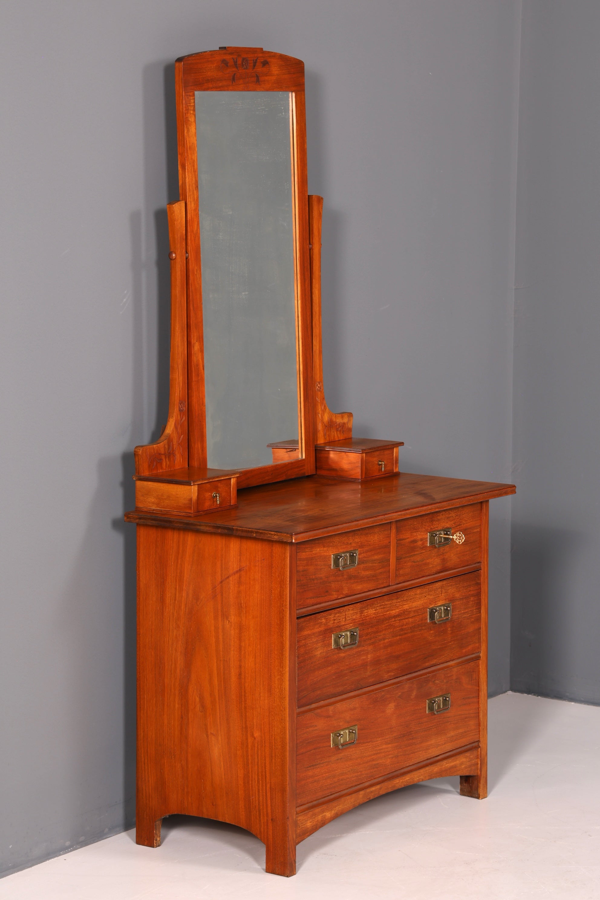 G383 Finish Traumhafte Jugendstil Kommode Antik Sideboard mit Spiegel Flurkommode Frisierkommode (Kopie)