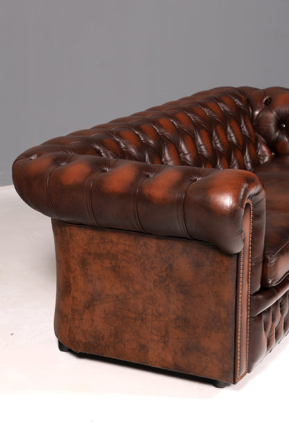 Beautiful Original Centurion Chesterfield 3-Seater Genuine Leather Sofa English Upholstered Sofa Leather Sofa