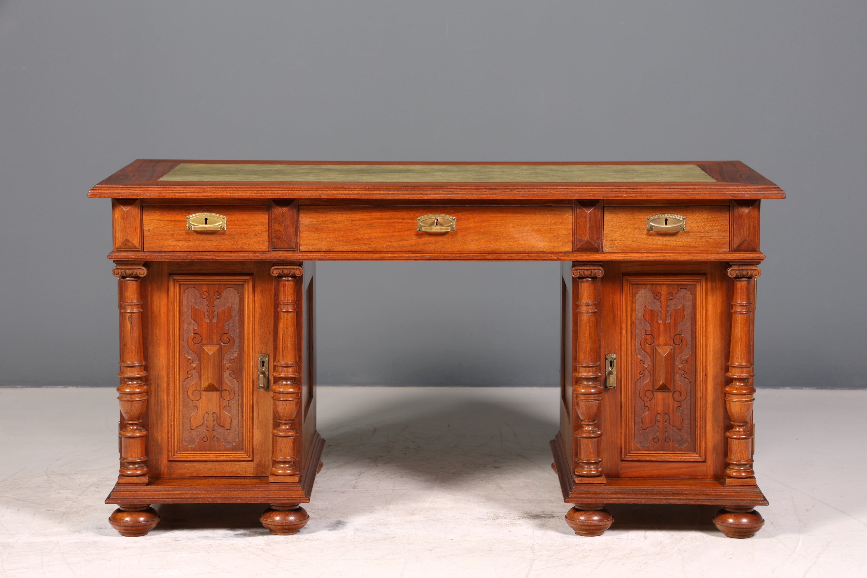 Wunderschöner Gründerzeit Schreibtisch Jugendstil Bürotisch echt Holz Antik Office Desk Herrenzimmer