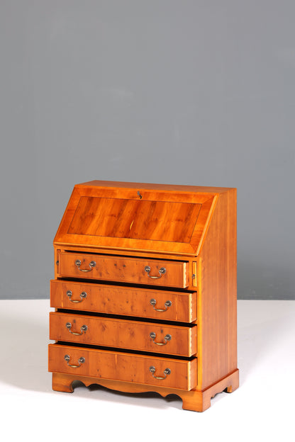 F221 Finish cm Wunderschöner Englischer Sekretär Eibe Schreibkommode Antik Stil Kommode UK Schreibtisch