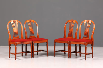 4x Edle Englische Stühle Englisch Dining Chairs Antik 60er Jahre Regency Küchenstühle Stuhlset