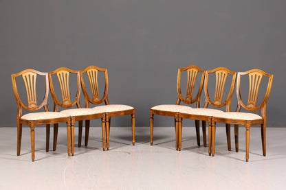 6x Traumhafte Stühle im Gustavianischen Stil Englisch Küchenstühle Antik Stil Esszimmer Stuhl Set