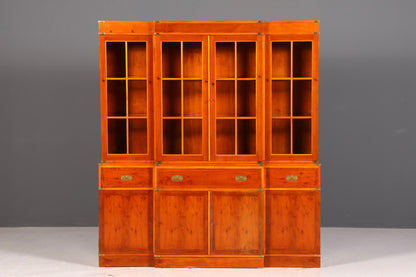 Beeindruckender Maritimer Englischer Vitrinenschrank Bibliothek Bücherschrank Anrichte Buffet Glasvitrine Antik Vintage