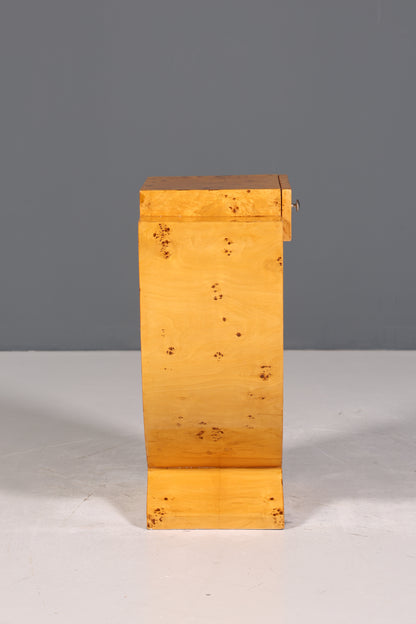 Fantastic Art Deco style side table design chest of drawers bedside table birch stand on the left