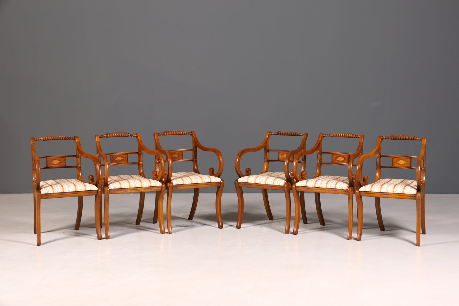 6x Wunderschöne Englische Stühle Englisch Dining Chairs Armlehnstuhl Set Küchenstühle Stuhlset Armlehnstühle