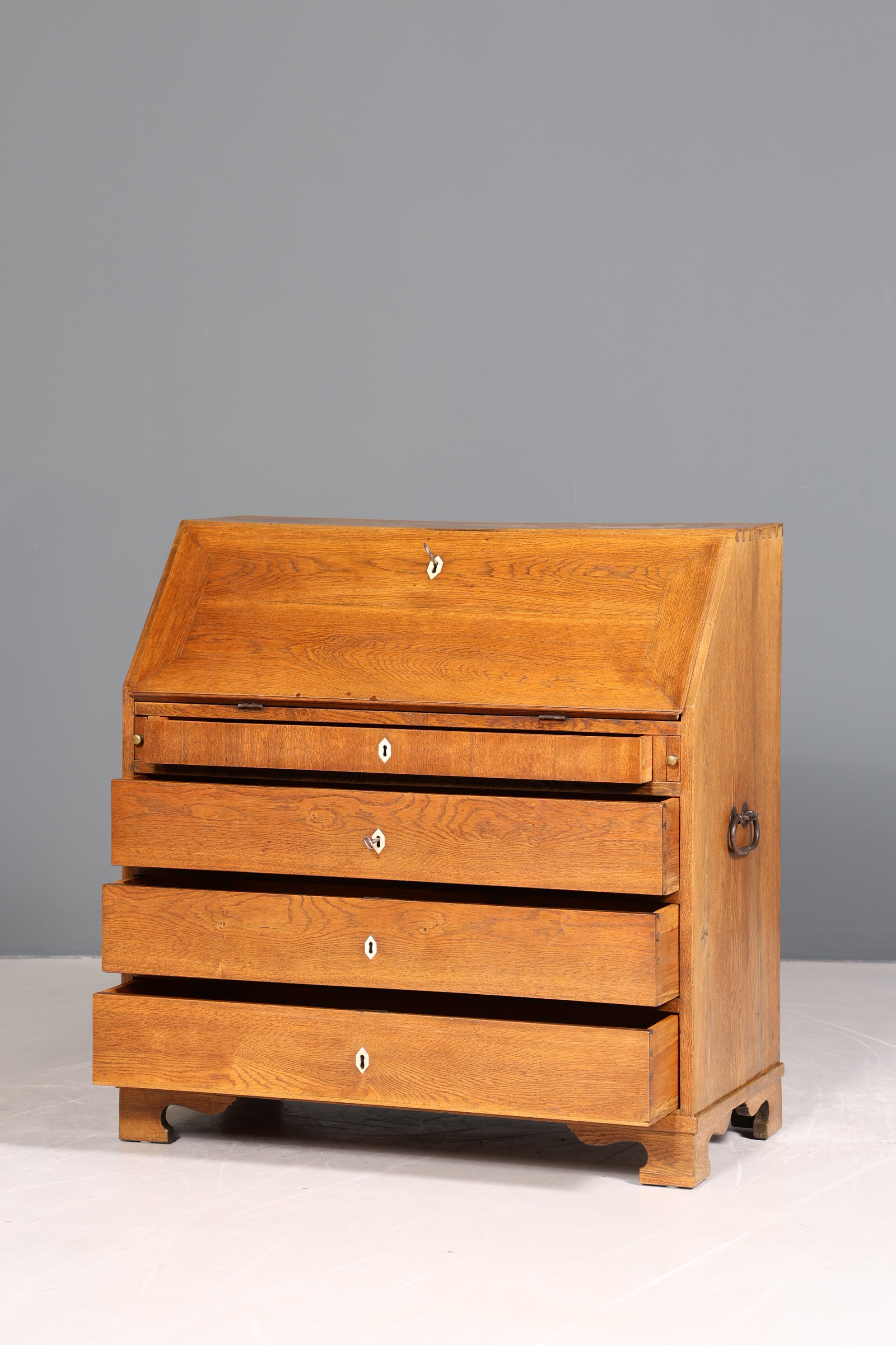 Traumhafter Barock Sekretär Büro Kommode Biedermeier um 1820 Eiche Schreibkommode Schreibtisch
