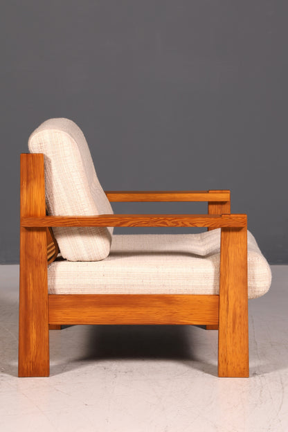 Schlichter Mid Century Sessel Danish Design Armlehnsessel echt Holz Relax Sessel 1 von 2