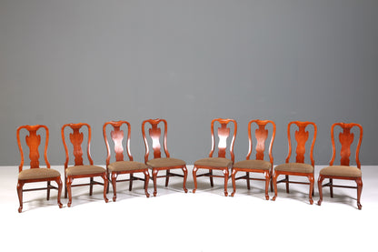 8x Edle Drexel Heritage Stühle Amerikanisch USA Chippendale Stil Stuhlset Küchenstuhl Set Esszimmer Stühle