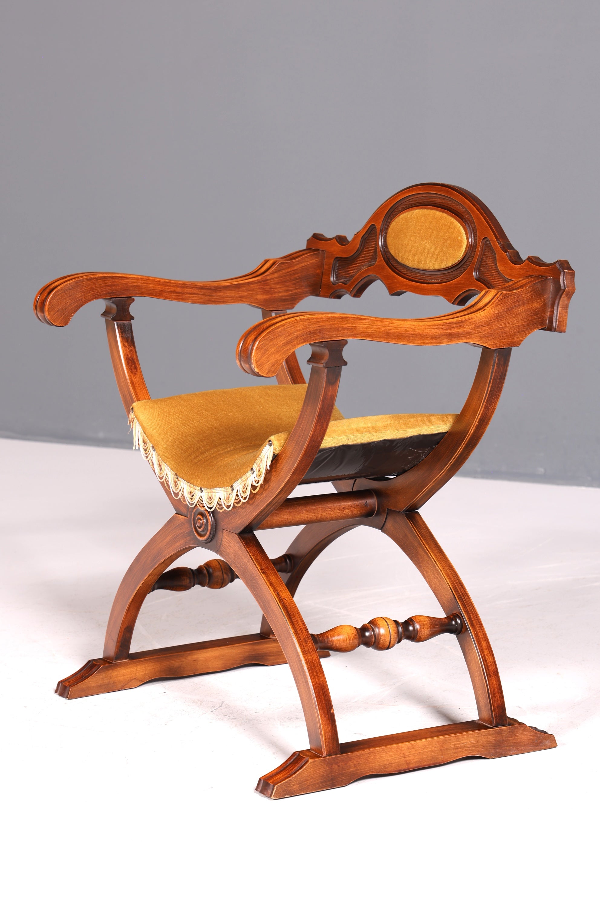 Wunderschöner Gründerzeit Stuhl Armlehnstuhl Antik echt Ritterstuhl Schreibtisch Scherenstuhl Stuhl Sekretär Stuhl Antik