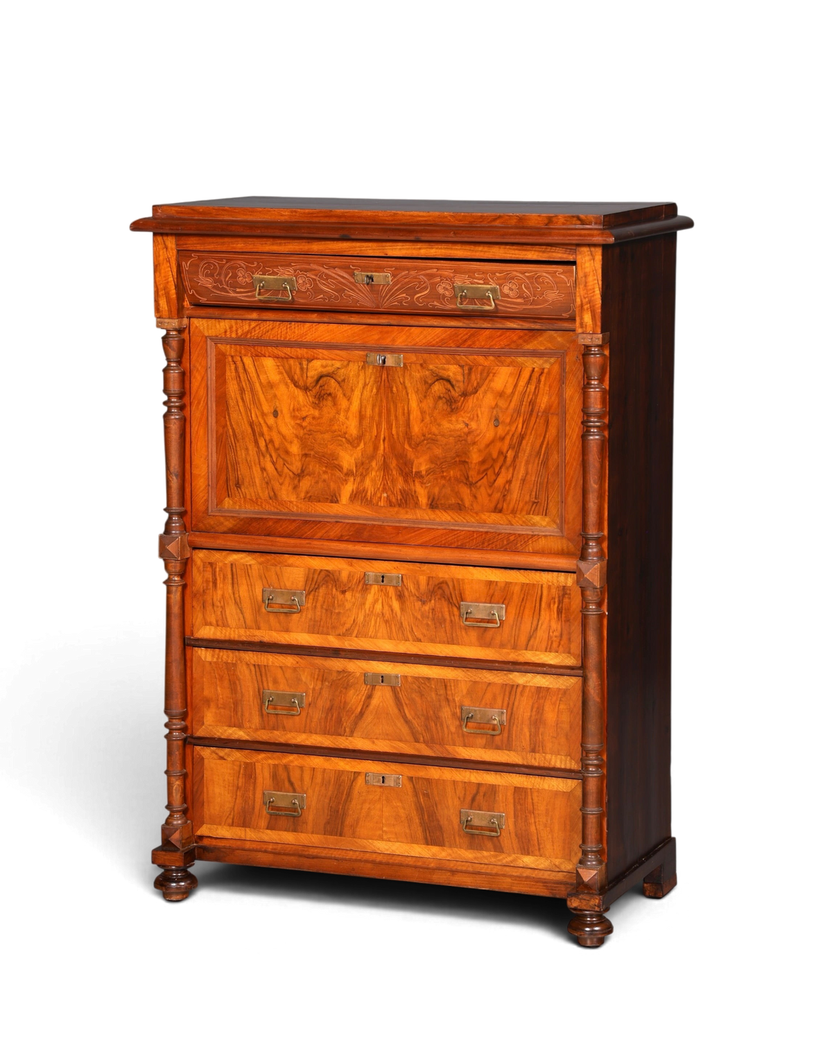 G782 Finish Wunderschöner Gründerzeit Sekretär Kommode Jugendstil Schubladenkommode Antik Vertiko (Kopie)
