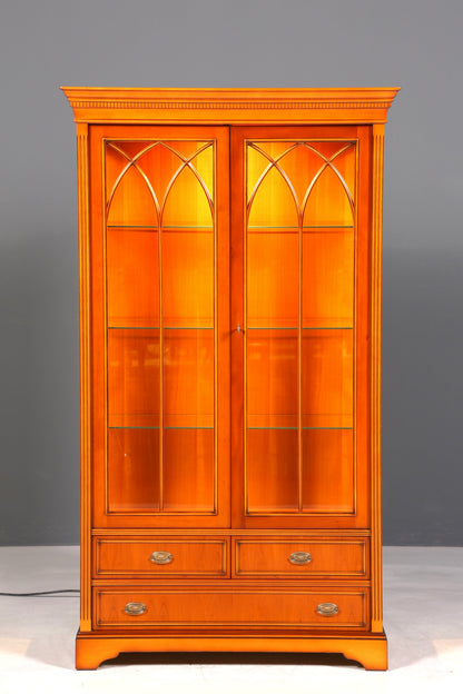 Wunderschöne Englische Vitrine Eibe Bücherschrank Buffet Antik Stil Glasvitrine