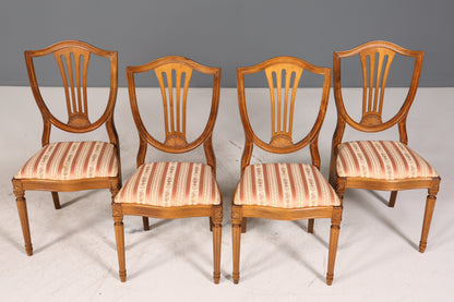 4x Traumhafte Stühle im Gustavianischer Stil Englisch Stil Küchenstühle Antik Stil Esszimmer Stuhl Set