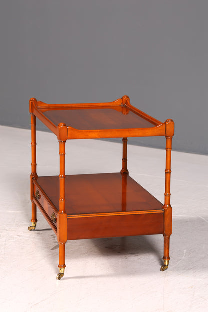 Edler Original Heldense Beistelltisch Eibe Etagere Servierwagen Englischer Rollen Ablagetisch Vintage