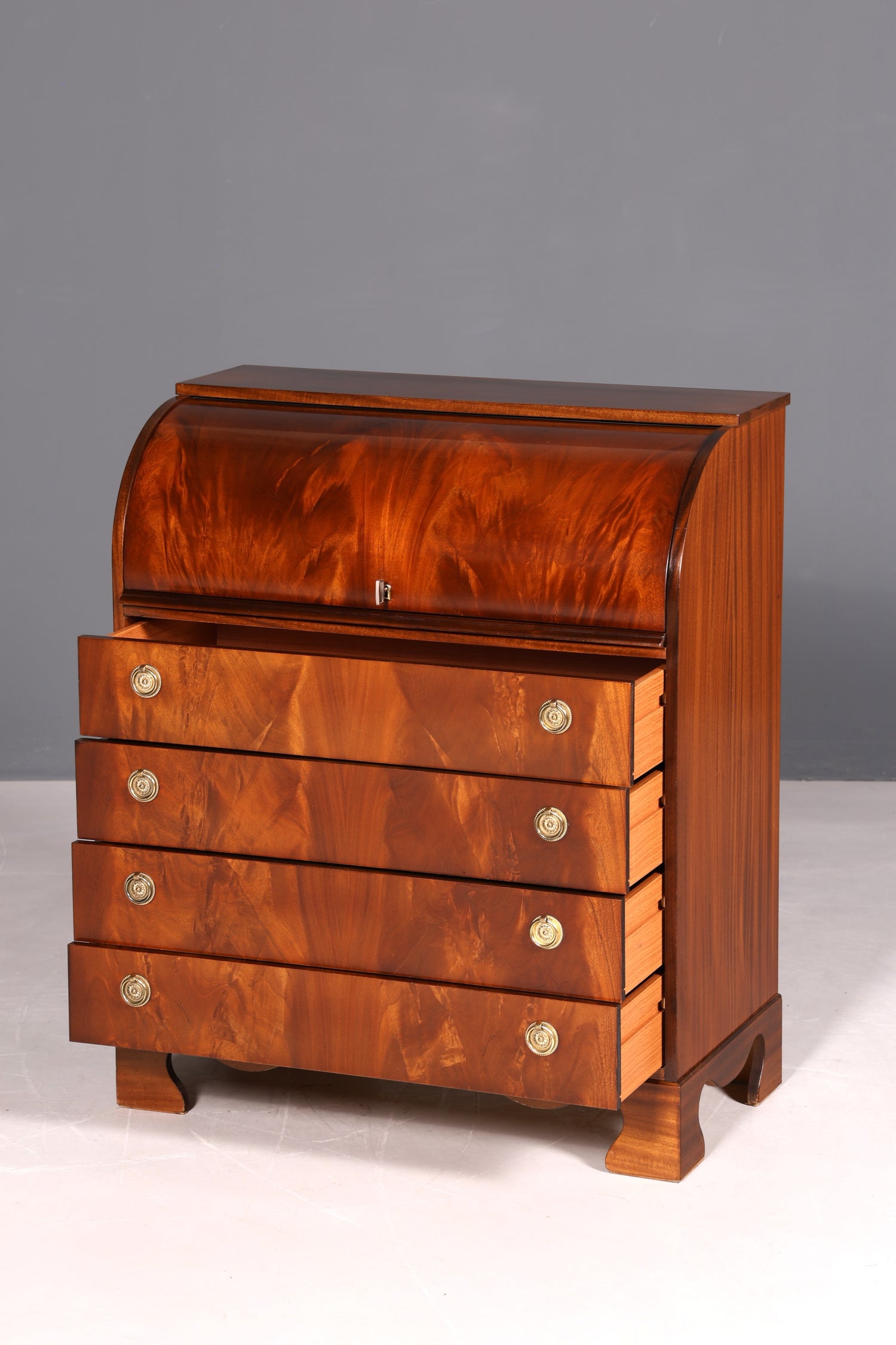 G099 Finish Wunderschöner Englischer Sekretär Schreibkommode echt Holz Schreibtisch Kommode