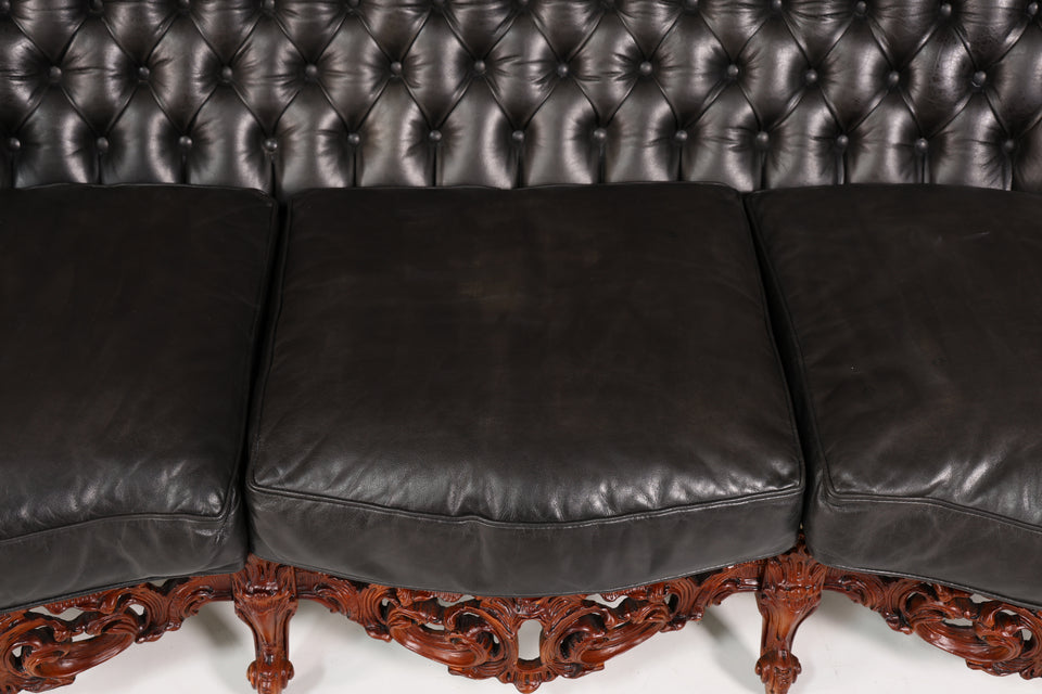 Königliches 3-Sitzer Barock Sofa echt Leder Luxus Chesterfield Couch