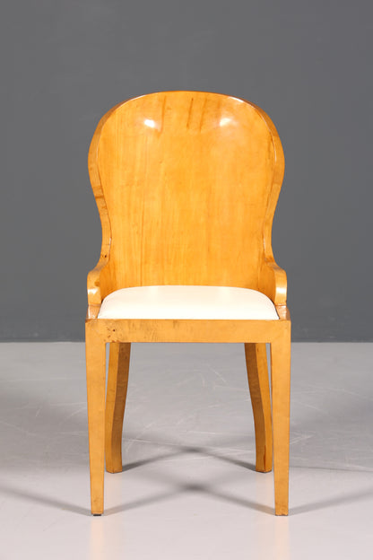 Stilvoller Art Deco Design Stuhl Biedermeier Stil Sekretär Stuhl Birke Esszimmer Stuhl 1 von 4