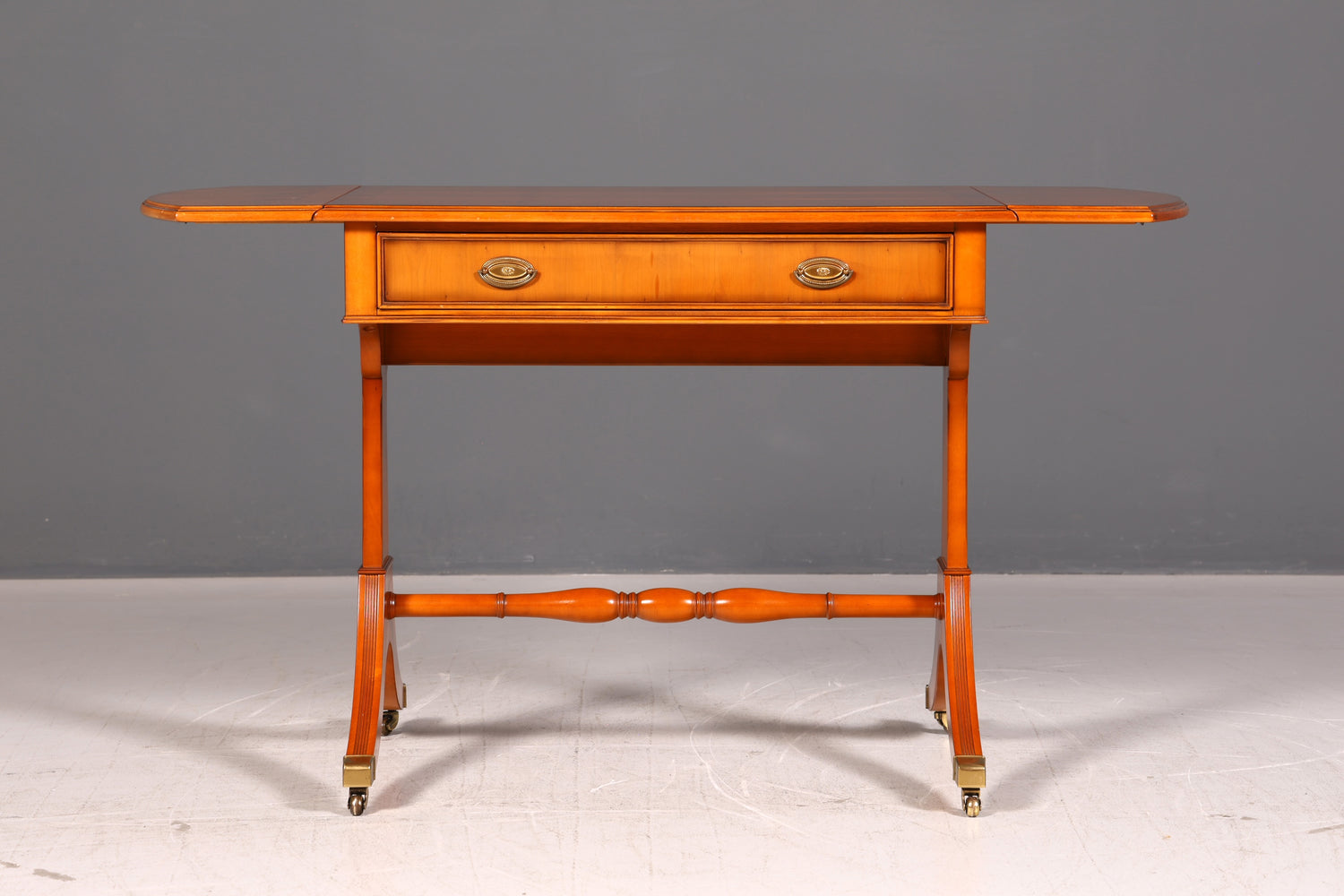 Wunderschöner Original Heldense Englischer Schreibtisch Konsole Konsolentisch Klappbar Bürotisch Antik Office Desk Holz 60s UK