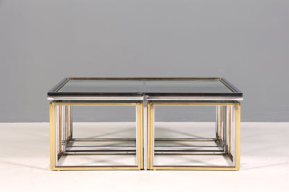 Wunderschöner Original Maison Charles Tisch Chrome Mid Century Coffee Table 70s Couchtisch 5-teilig Wohnzimmer Tisch