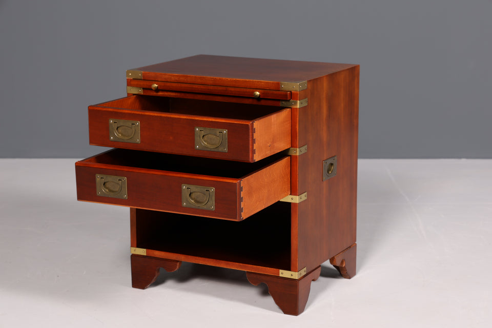 Seltene Maritime Schiffs Kommode Englisch Nachttisch Messing Antik Military Chest
