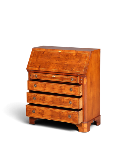 Hauptstadt Möblerei antika tarzda, deri kaplamalı ve çekmeceli, kaliteli ebe ağacından İngiliz sekreter masası.
