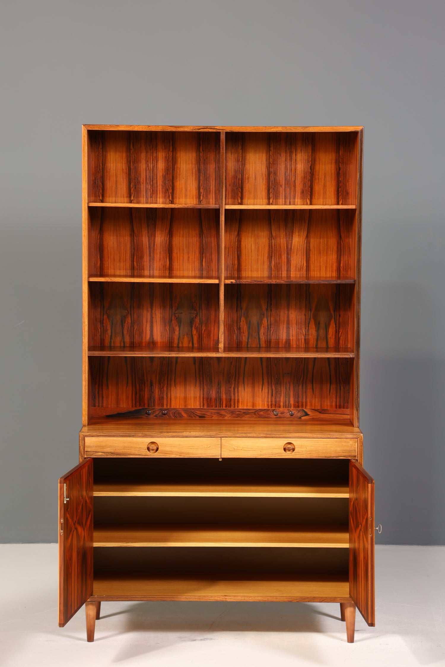 Traumhaftes Mid Century Regal Palisander Schrank Danish Design Retro Kommode Vintage Bücherregal 60er Jahre 2 von 2