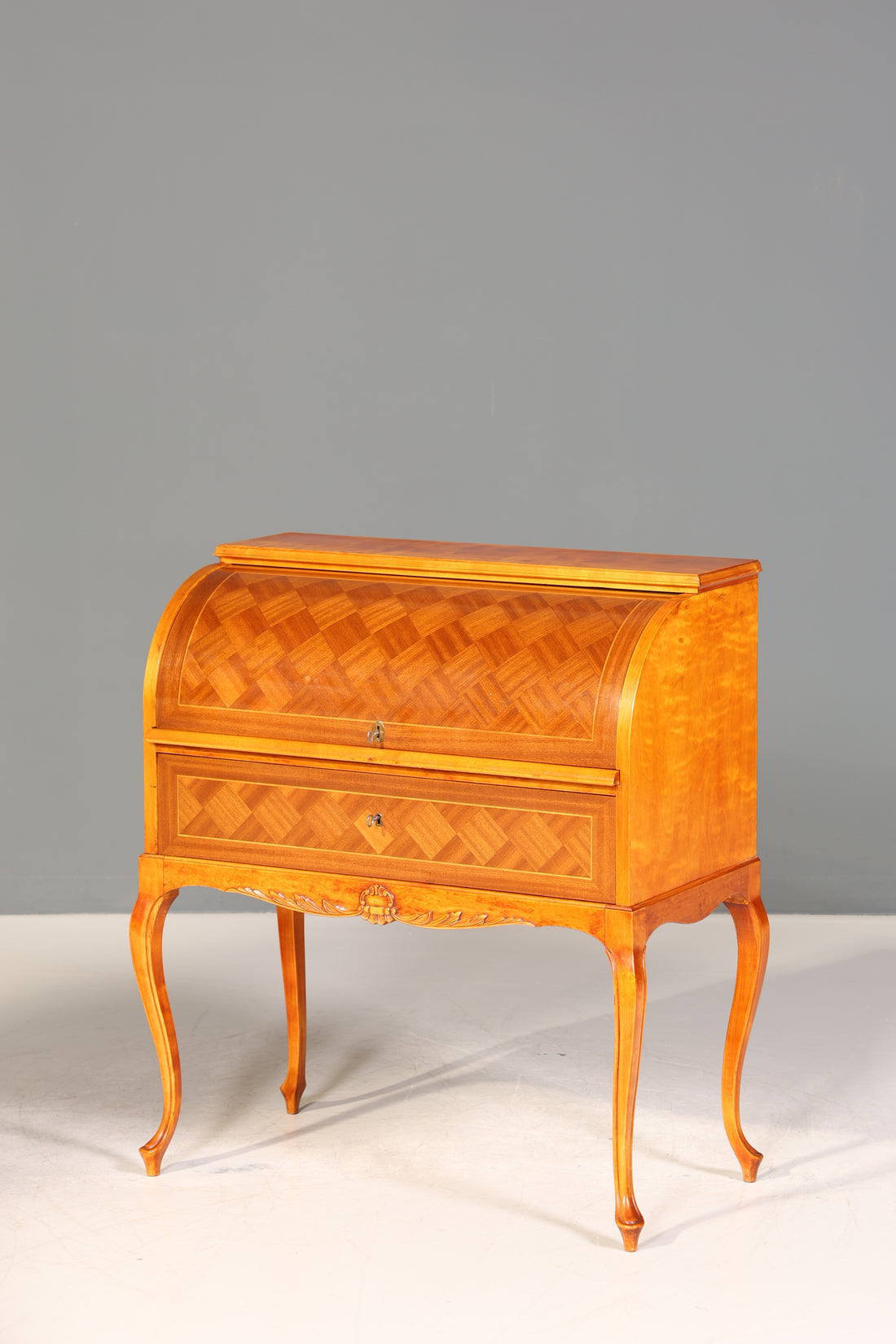 Wunderschöner Rollladen Sekretär Chippendale Stil um 1940 Büro Kommode Schreibkommode