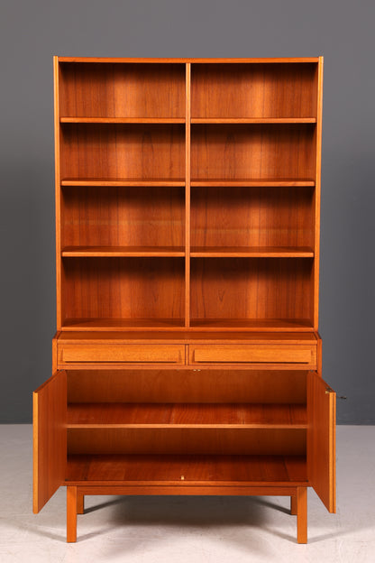 G062 Finish Traumhaftes Mid Century Regal echt Holz Schrank Danish Design Retro Kommode Vintage Bücherregal 60er Jahre