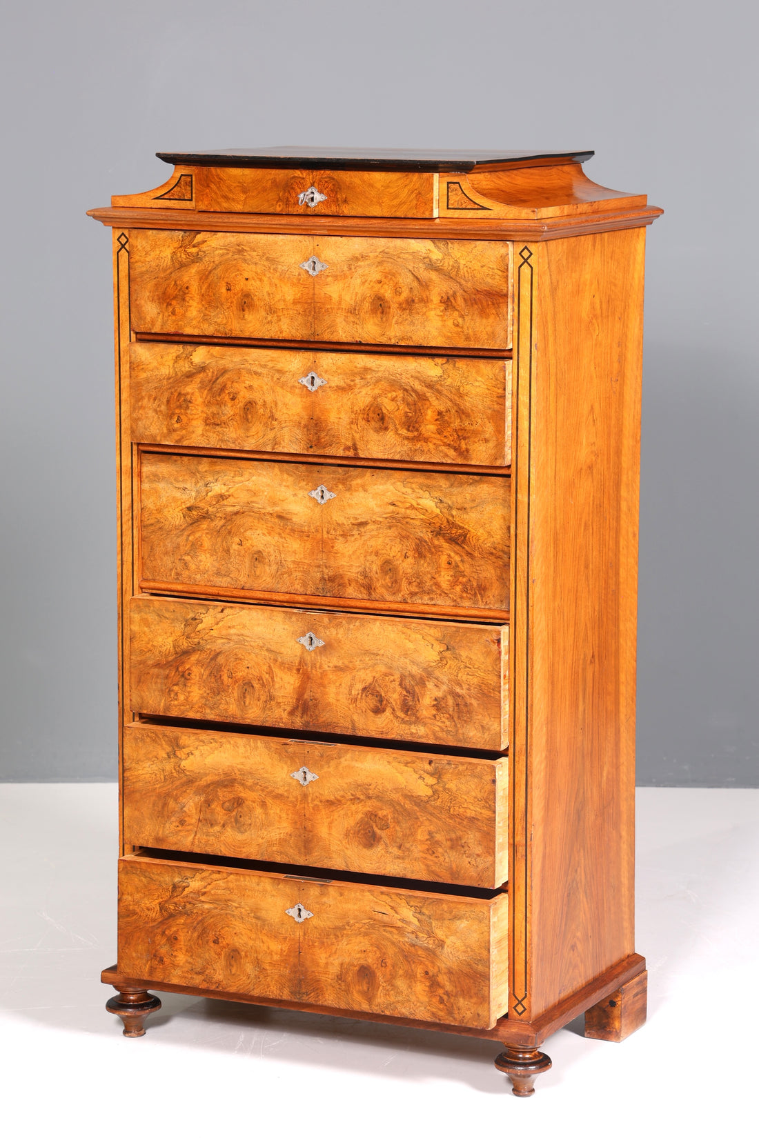 Traumhafter Louis Philippe Sekretär um 1880 Gründerzeit Chiffoniere Vertiko Schrank Semainier