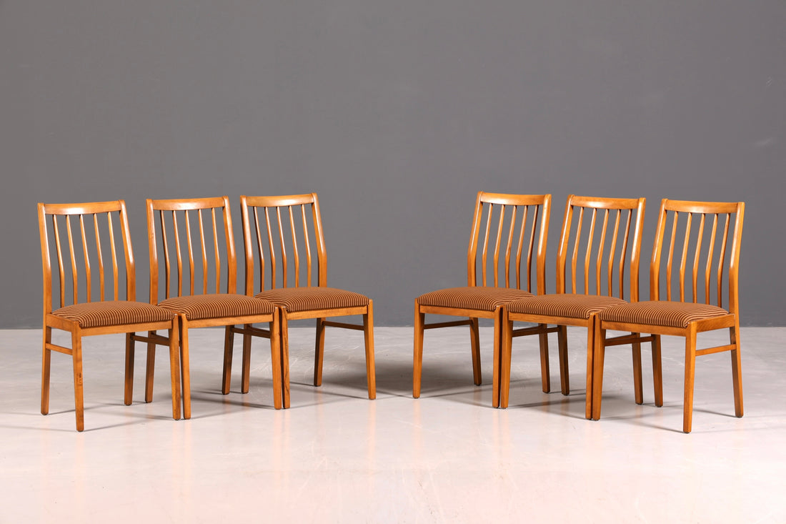 G228 Finish 6x Schlichte Mid Century Stühle Retro Stuhlset Danish Design Küchenstühle Esszimmer Stühle (Kopie)