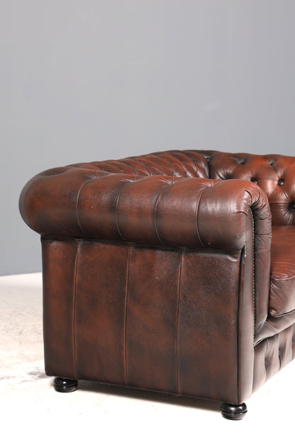 Wunderschönes Original Chesterfield 2er Sofa Englisch Leder 2- Sitzer Couch
