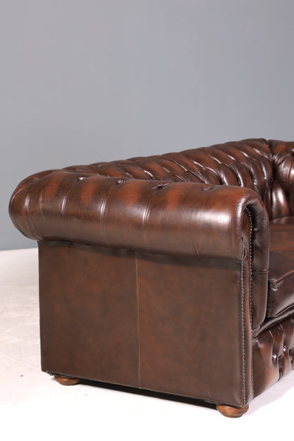 Wunderschönes Original Chesterfield Sofa 3- Sitzer echt Leder Couch Englisch 2 von 2