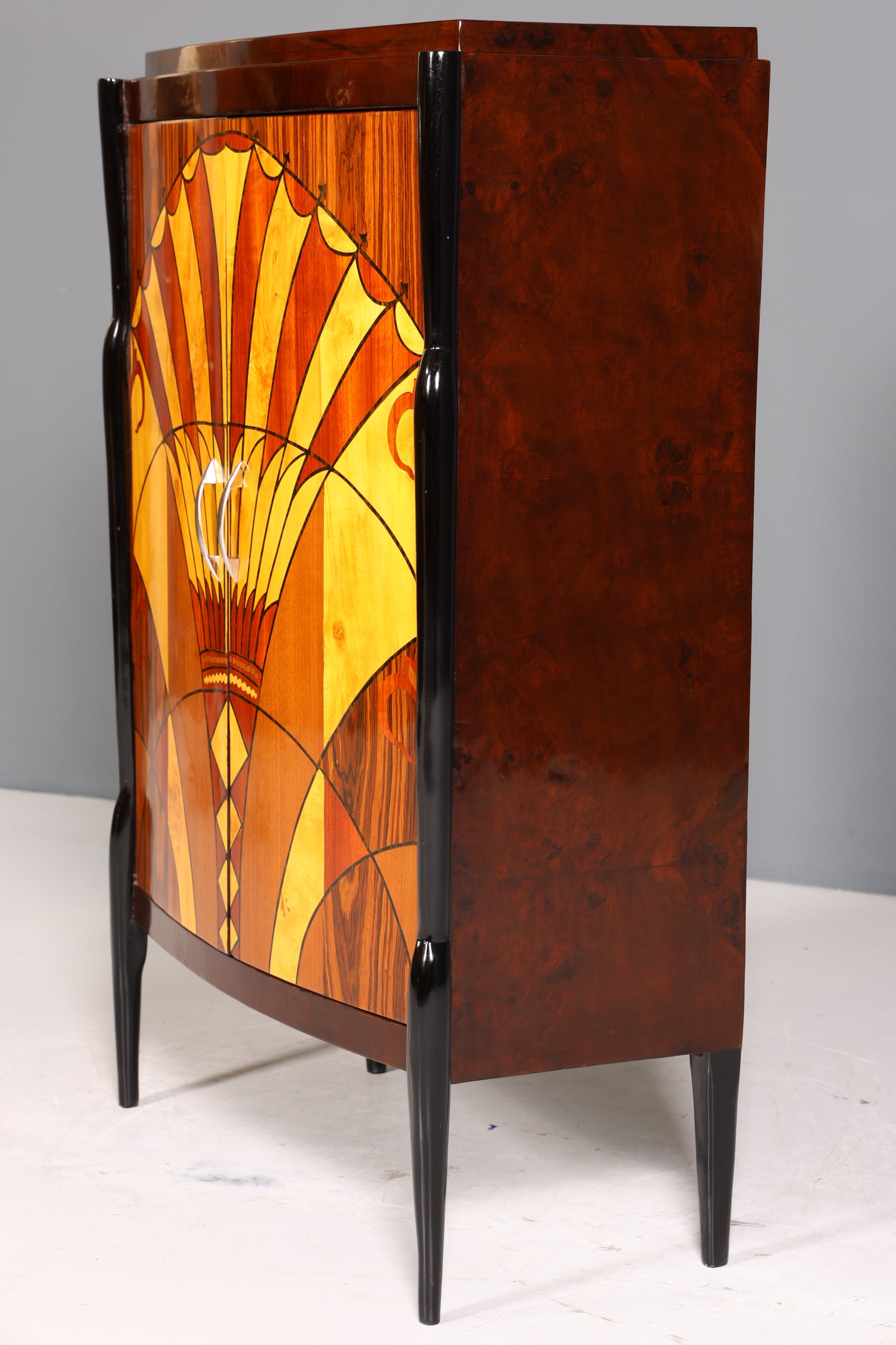 Edles Art Deco Stil Highboard Schrank Kommode Vertiko Sun Cabinet
