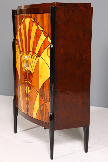 Edles Art Deco Stil Highboard Schrank Kommode Vertiko Sun Cabinet