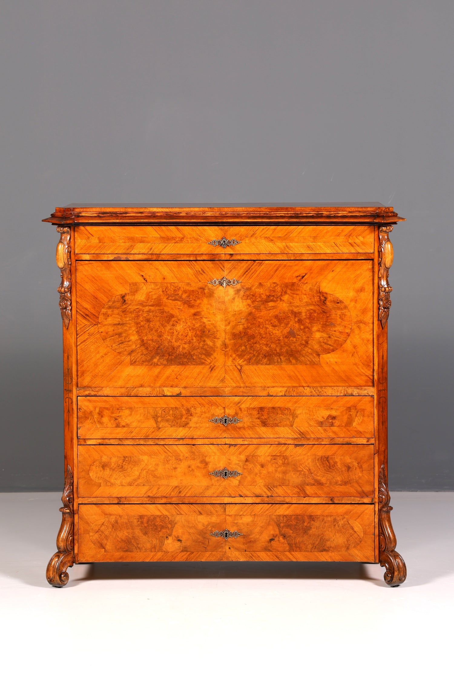Wunderschöner Louis Philippe Sekretär Vertiko Highboard Schreibsekretär Massivholz