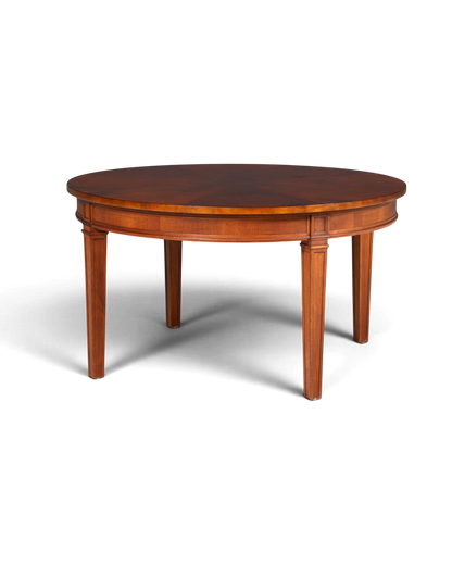 Hauptstadt Möblerei runder englischer Couchtisch aus dunklem Echtholz im klassischen Vintage Design