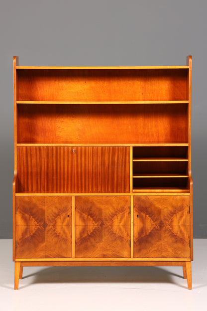Traumhafter Mid Century Schrank Bücherregal Vintage Sekretär Highboard Holz Regal Bookshelf