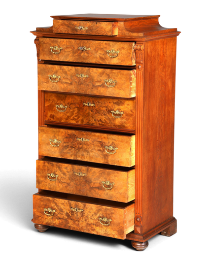 Stilvoller Gründerzeit Sekretär Vertiko Highboard Louis Philippe Chiffoniere Kommode um 1880