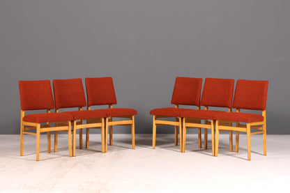 Elegant set of 6 mid-century dining chairs, vintage chair set, kitchen chairs, chair set, retro upholstered chairs, 1960s