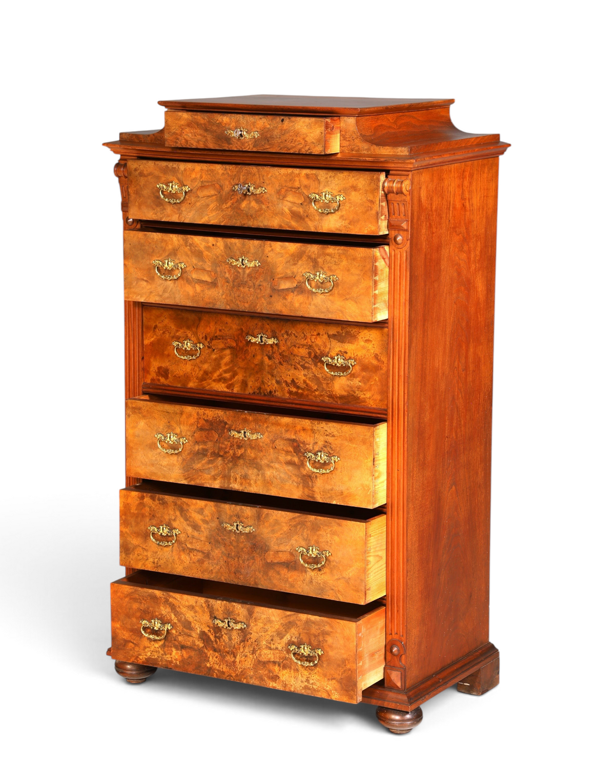 Stilvoller Gründerzeit Sekretär Vertiko Highboard Louis Philippe Chiffoniere Kommode um 1880