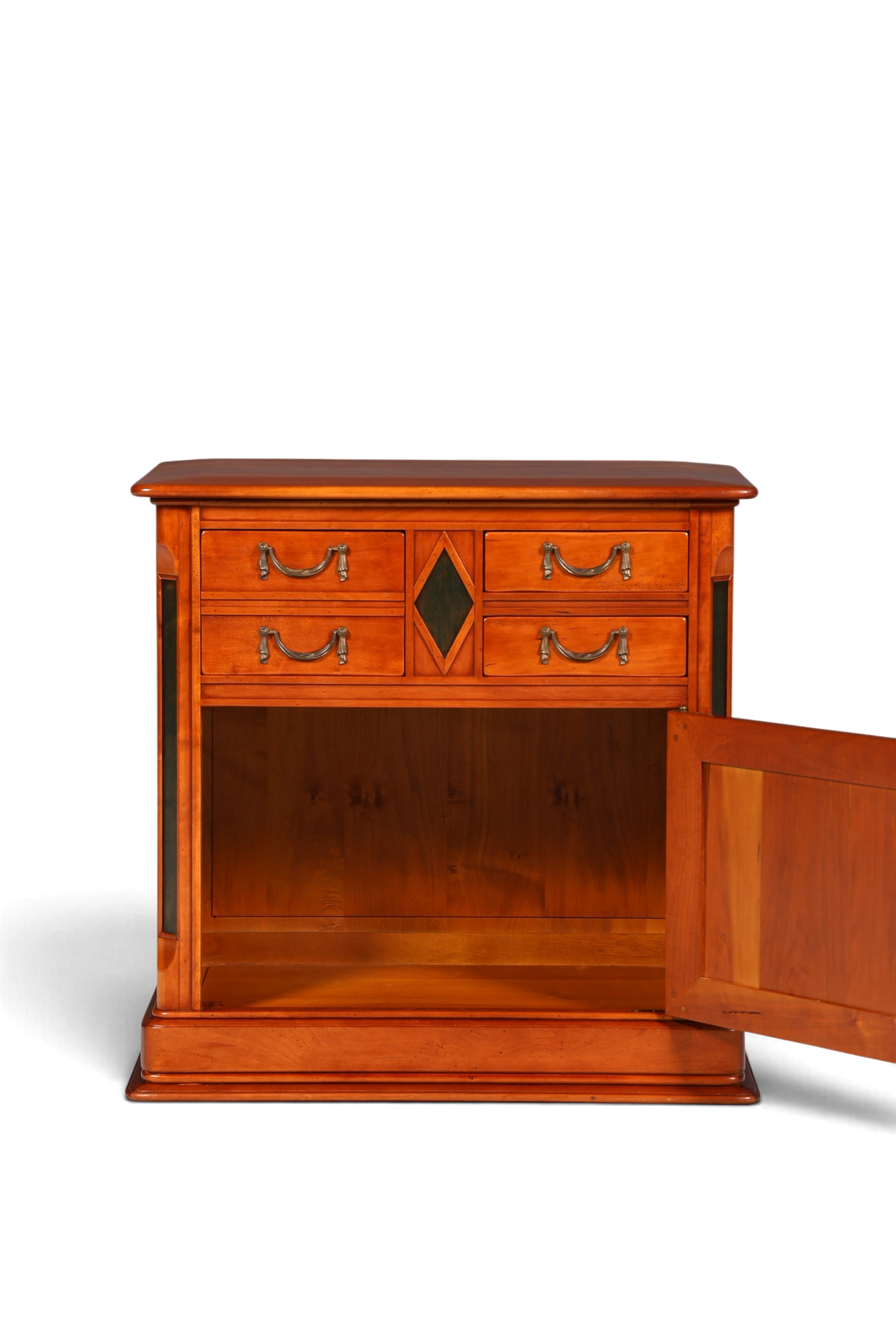 Hauptstadt Möblerei Biedermeier Kommode aus Eibe mit Schubladen und offener Tür im englischen Stil