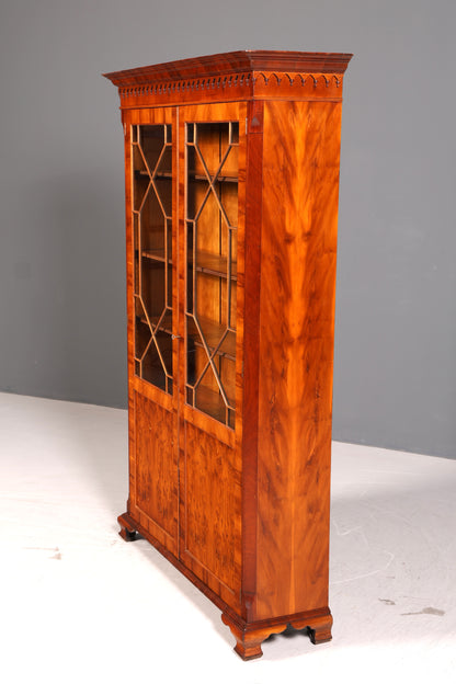Dreamlike Bevan Funnell Reprodux English bookcase yew display cabinet library bookshelf vintage
