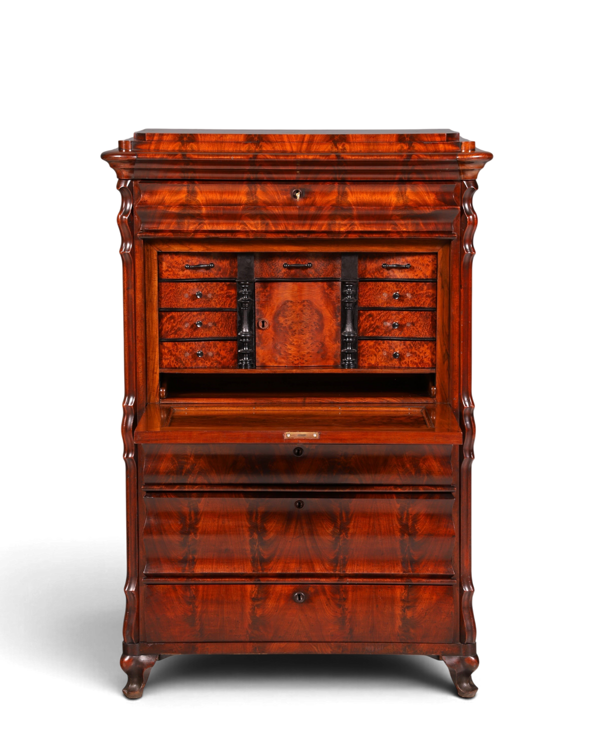 Wunderschöner Louis Philippe Sekretär Vertiko Highboard Schreibsekretär Biedermeier Massivholz um 1880