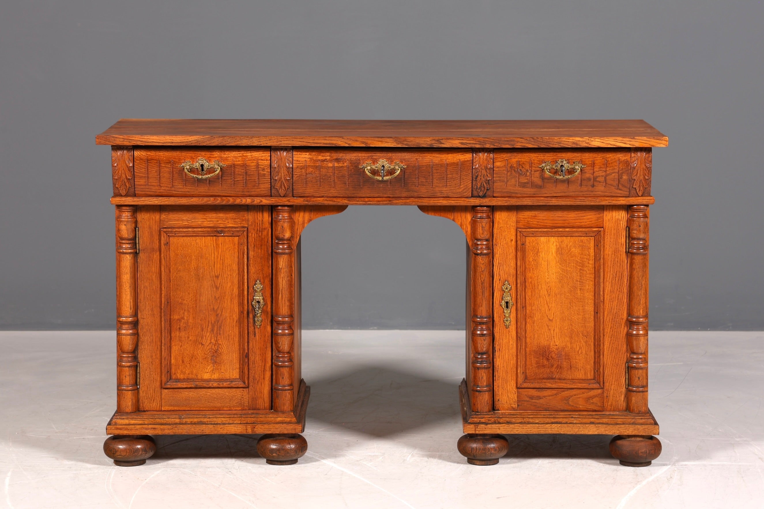 Traumhafter Gründerzeit Schreibtisch Jugendstil Bürotisch echt Holz Antik Office Desk