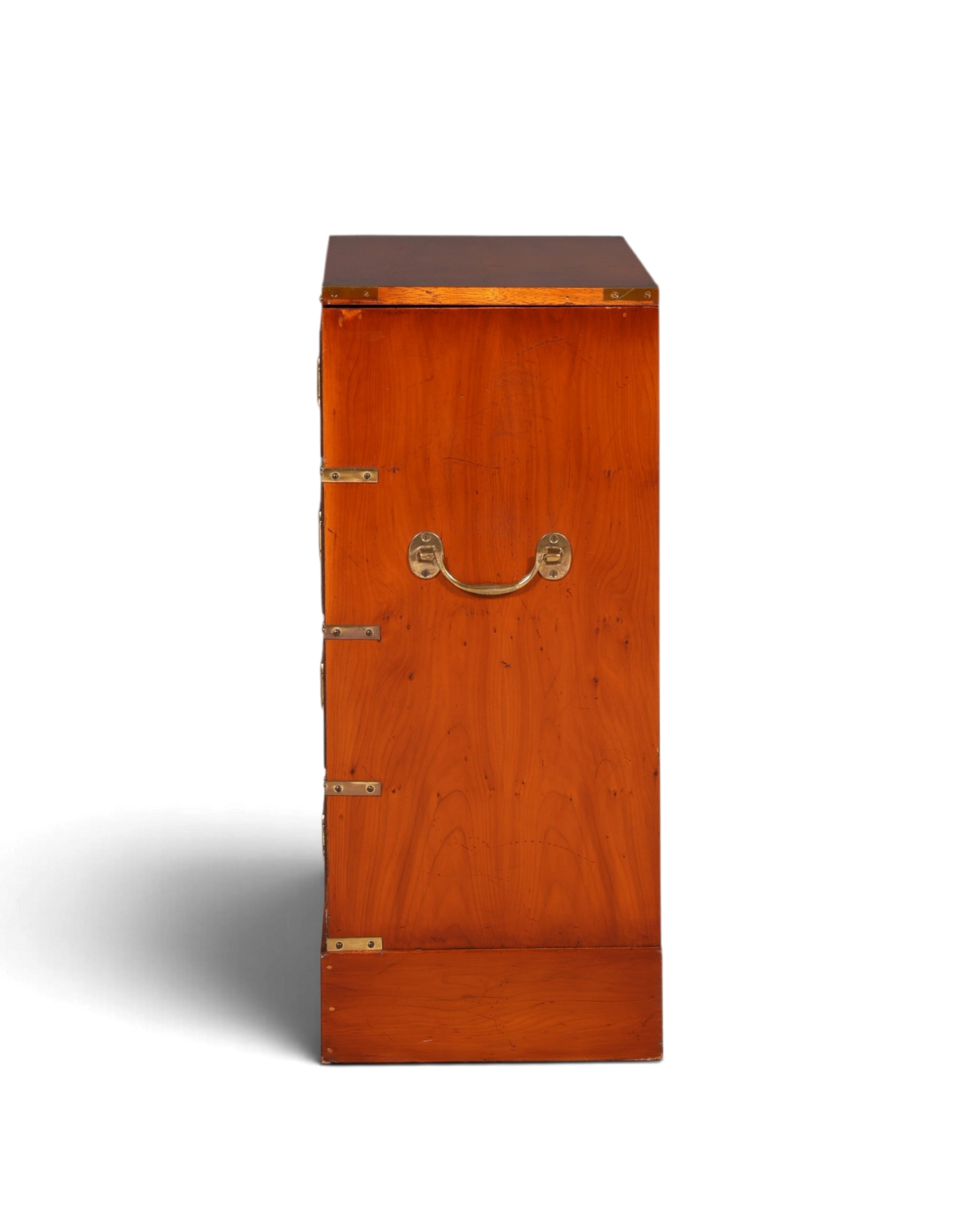 Hauptstadt Möblerei maritime Military Chest Kommode aus Holz mit Messingbeschlägen und Seitengriffen